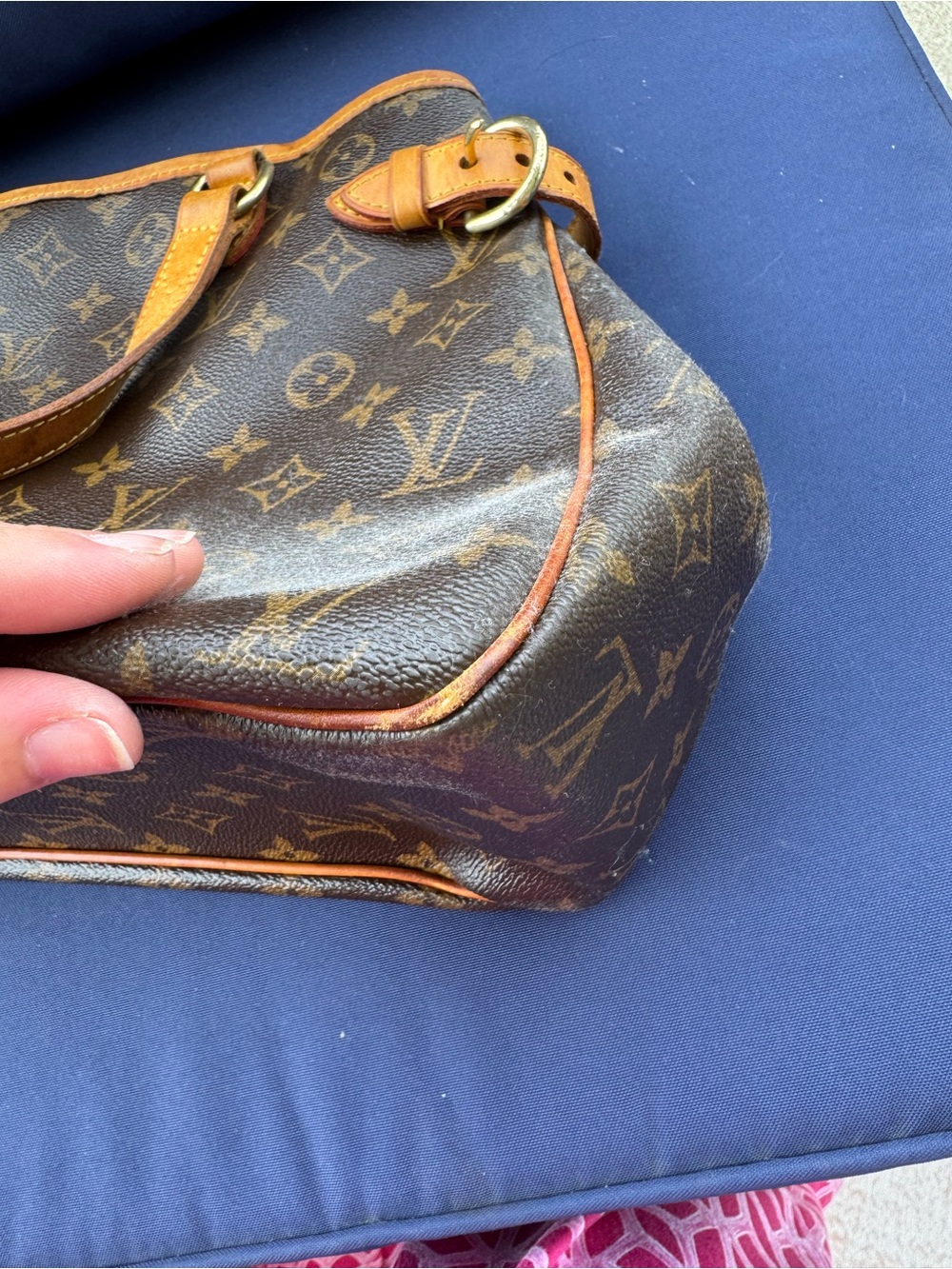 Louis Vuitton Monogram Canvas Tote with Brown and Tan Leather Trim - Picture 5 of 9